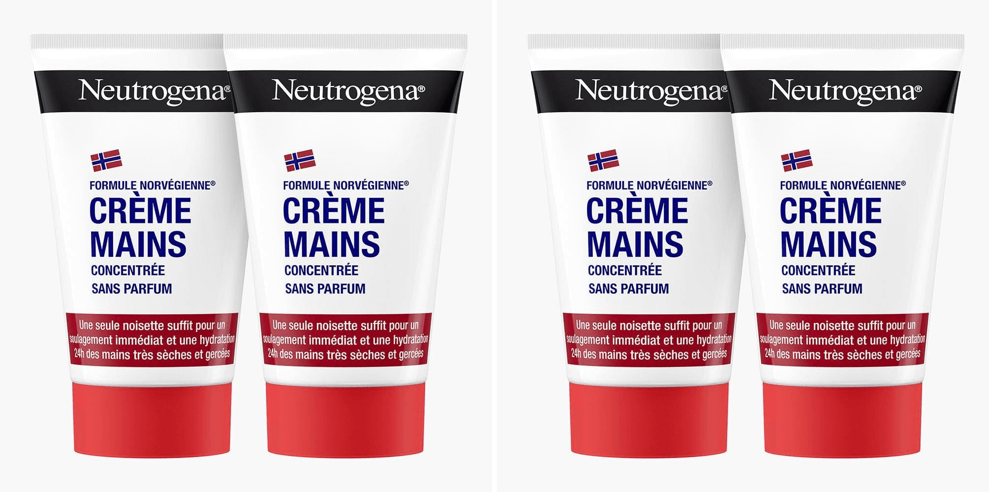 Neutrogena ▫️ Fragrance Free Concentrated Hand Cream Norwegian Formula (2 embalagens de tubos de 50 ml) - Creme calmante para alívio imediato - Creme hidratante 24 horas para mãos muito secas e secas - Creme concentrado para mãos muito secas e secas - Creme concentrado para mãos para alívio imediato