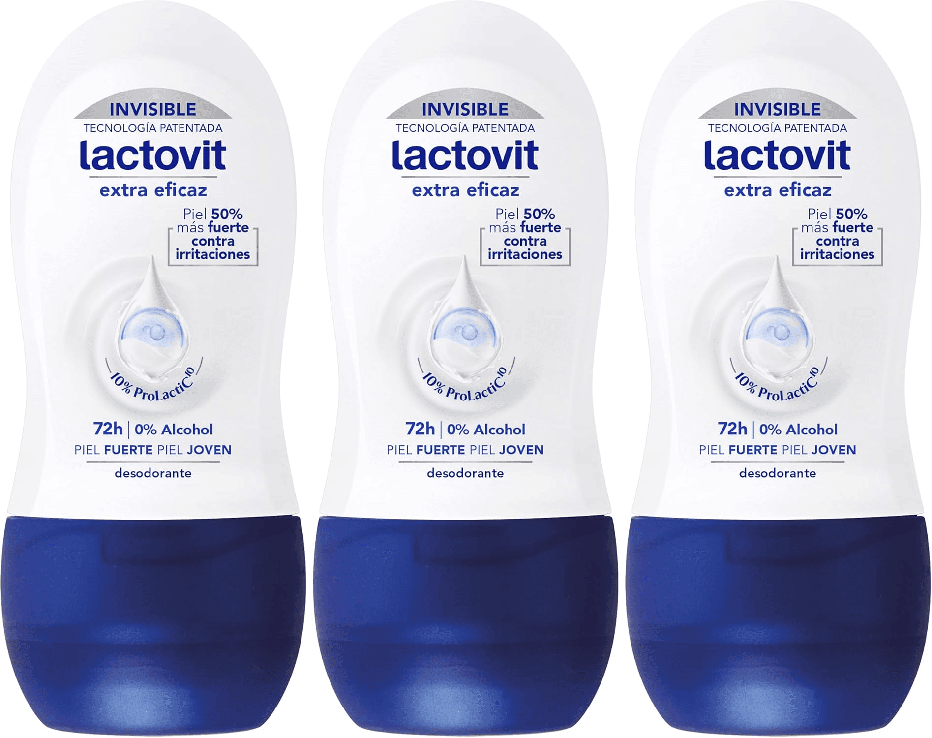 Lactovit ▫️ Desodorizante Roll on Extra Eficaz Proteção Inteligente, Anti-Irritação e Eficácia 48H, 50 Mililitros, O tamanho d