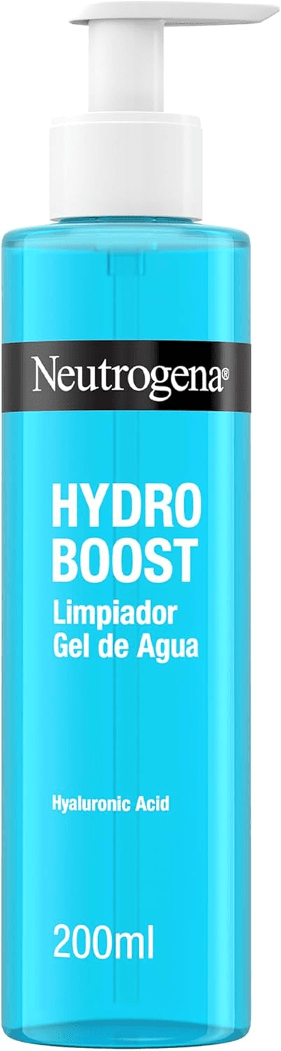 Neutrogena ▫️ Hydro Boost Cleansing Water Gel Cleanser (1 x 200 ml), gel de limpeza facial para remover a maquilhagem e a sujidade, sabonete hidratante com ácido hialurónico