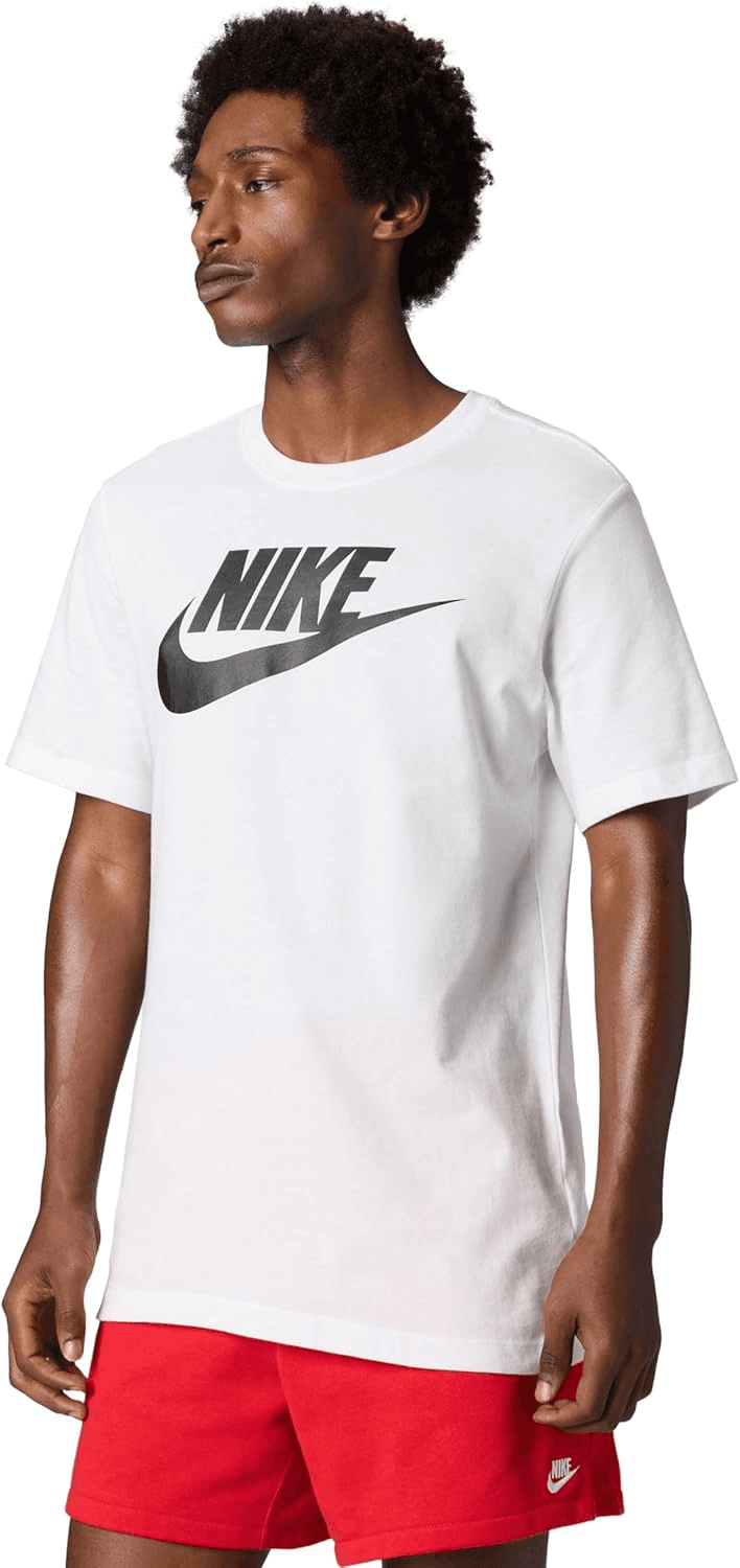 NIKE ▫️ T-Shirt M NSW tee Icon Futura, Branco (Branco/Preto), XS Homem