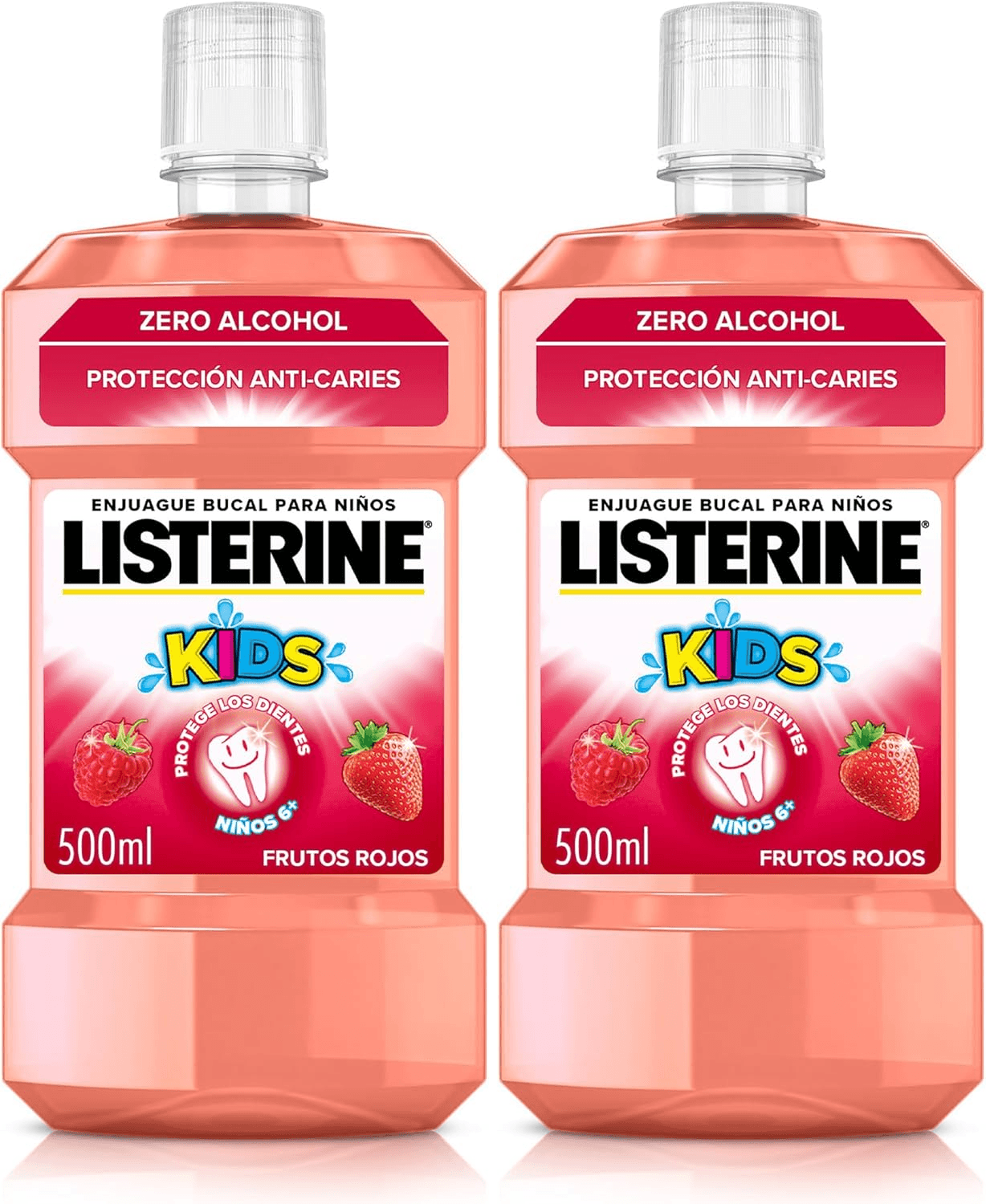 Listerine ▫️ Kids (1 x 500 ml), elixir bucal para crianças com mais de 6 anos, elixir bucal com 0% de álcool para gengivas e dentes, formulado com mais de 95% de ingredientes naturais, elixir bucal anti-cáries