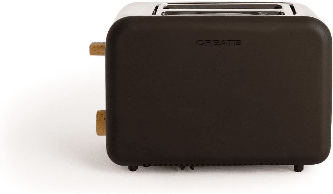 CREATE ▫️ /TOAST RETRO/Torradeira preta / 6 níveis de potência, tabuleiro para migalhas, termóstato, descongelação, reaquecimento, 2 ranhuras para fatias largas, 850 W