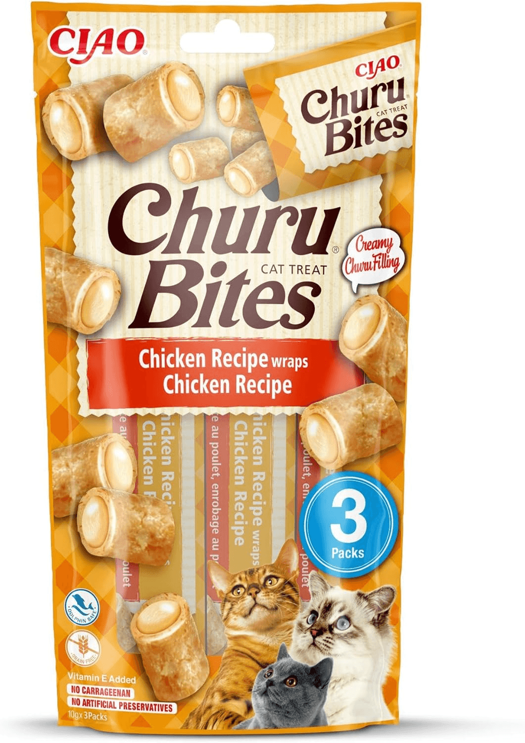 INABA ▫️ CHURU Cat Bites Receita Frango 3X 10GR