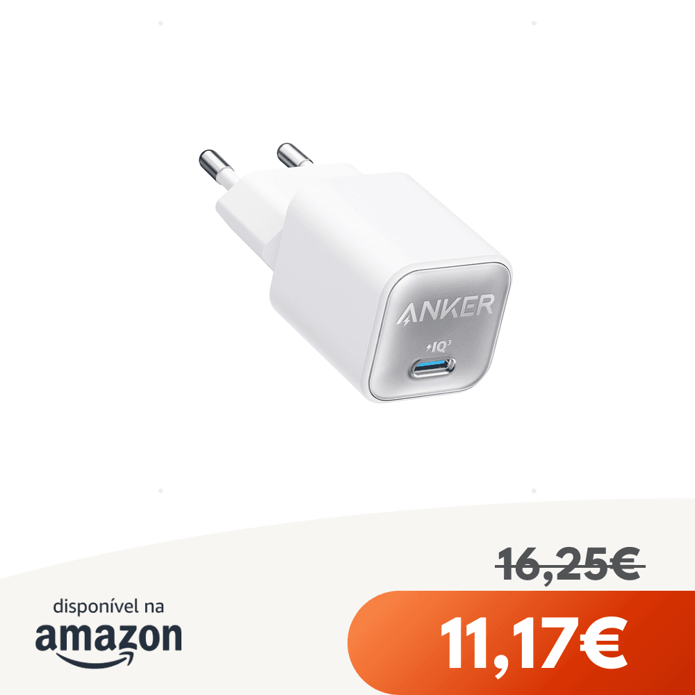 Anker ▫️ Carregador USB C GAN 30 W, carregador para iPhone 511 (Nano 3), PIQ 3.0 PPS rápido, compatível com iPhone 17/17 Pro MAX Air/16/15/14/13/12, Samsung Galaxy, Pixel 4/3, iPad, Macbook Air