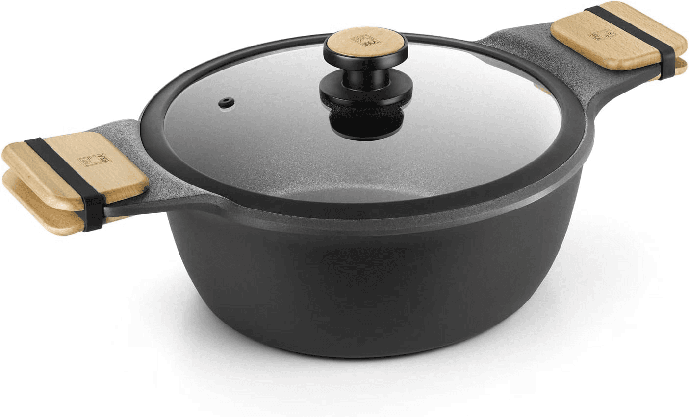 BRA ▫️ Caçarola Market com 20 cm de altura, alumínio fundido com revestimento antiaderente, sem PFOA, adequada para todos os tipos de fogões, incluindo de indução