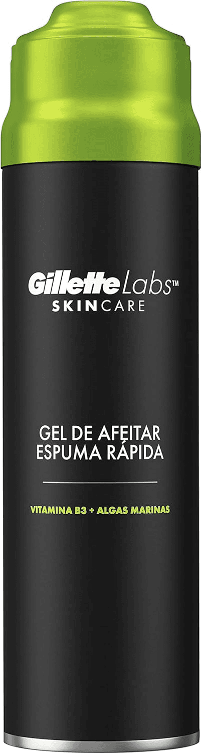 Gillette ▫️ Labs Quick Foaming Shave Gel Refresca, Suaviza, Acalma e Protege Contra a Irritação da Pele Durante o Barbear, Enxaguamento Fácil, 198ml