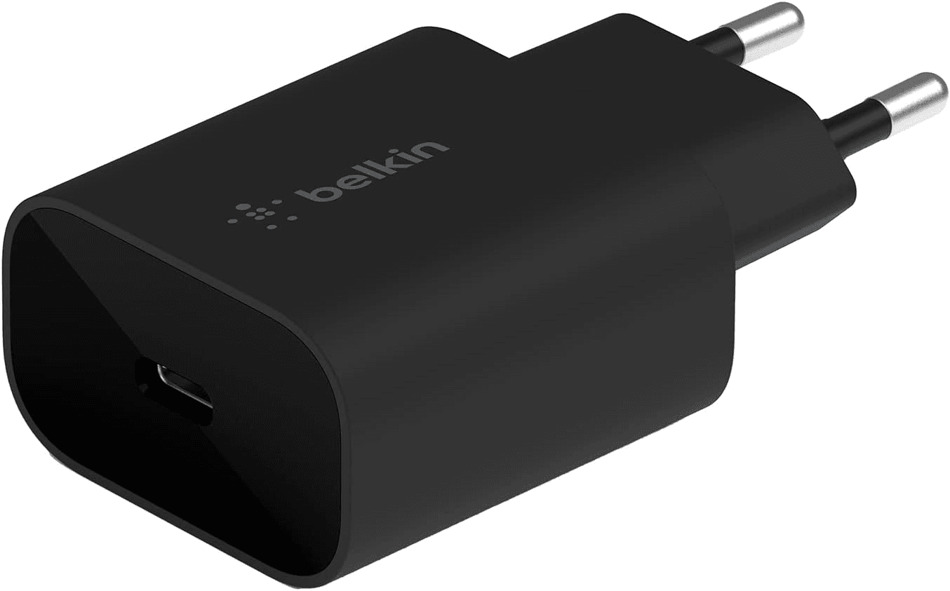 Belkin ▫️ Carregador de parede BoostCharge de 25 W com PPS, fornecimento de energia USB-C, carregamento rápido para iPhone 17, iPhone Air, iPhone 16, Samsung, Galaxy Tab, iPad e muito mais - Preto