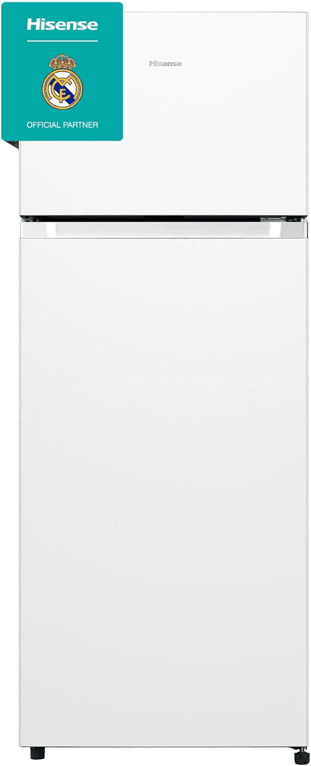 Hisense ▫️ MTM55205E - Frigorífico de duas portas, Calss E, Capacidade 206 L líquidos, Altura 143 cm, Gaveta para frutas e legumes, Iluminação LED, Portas reversíveis, Silencioso 40 dBA, Branco, Cor: Branco