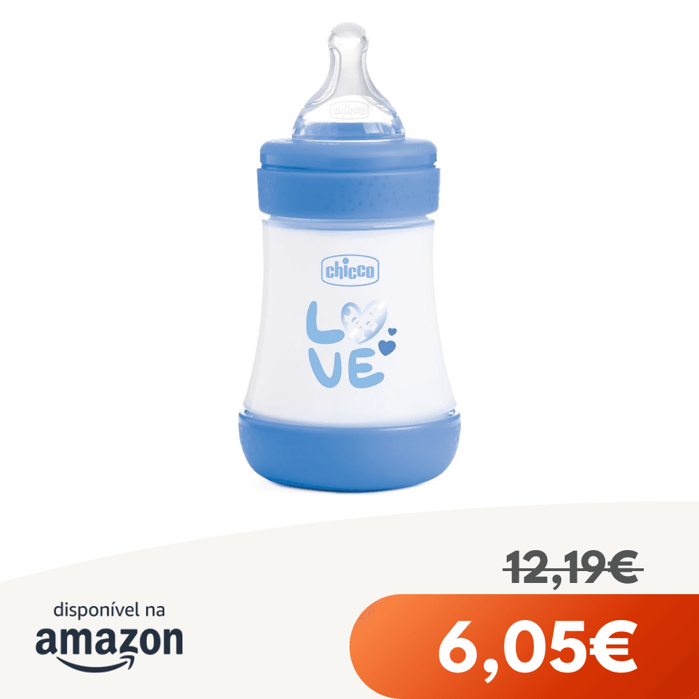 Chicco ▫️ Perfect 5 Biberões anti-cólicas com tetina de silicone de fluxo lento 0+ meses, biofuncionais com sistema Intuiflow, azul, 150 ml