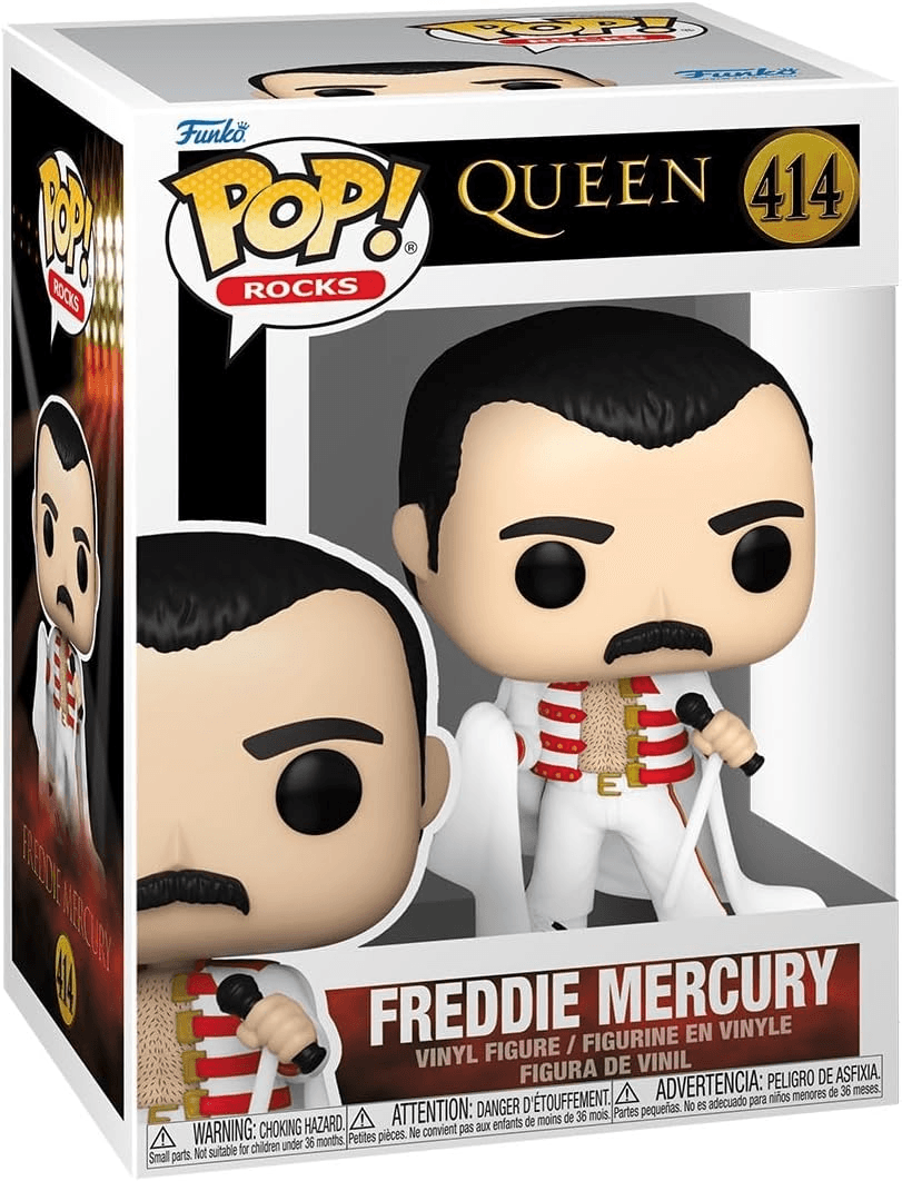 Funko ▫️ Pop! Rocks: Queen - Freddie Mercury com capa - Figura de vinil colecionável - Ideia para presente - Mercadoria oficial - Brinquedos para crianças e adultos - Fãs de música - Coleccionáveis - Bonecas coleccionáveis