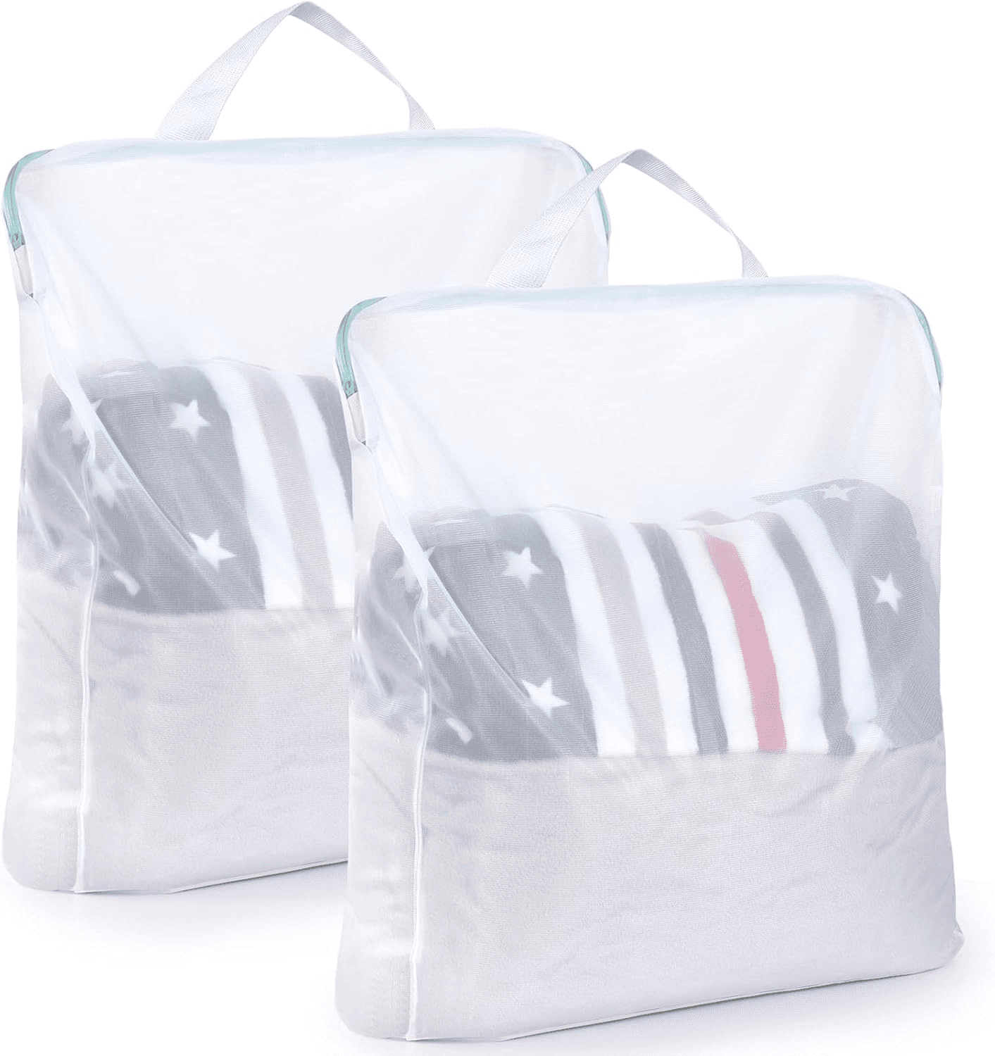 OTraki ▫️ Sacos para máquina de lavar roupa com pegas 2 peças, 60 x 80 cm Saco para roupa reutilizável Saco para roupa grande com fecho para roupa delicada, dormitórios universitários e apartamentos