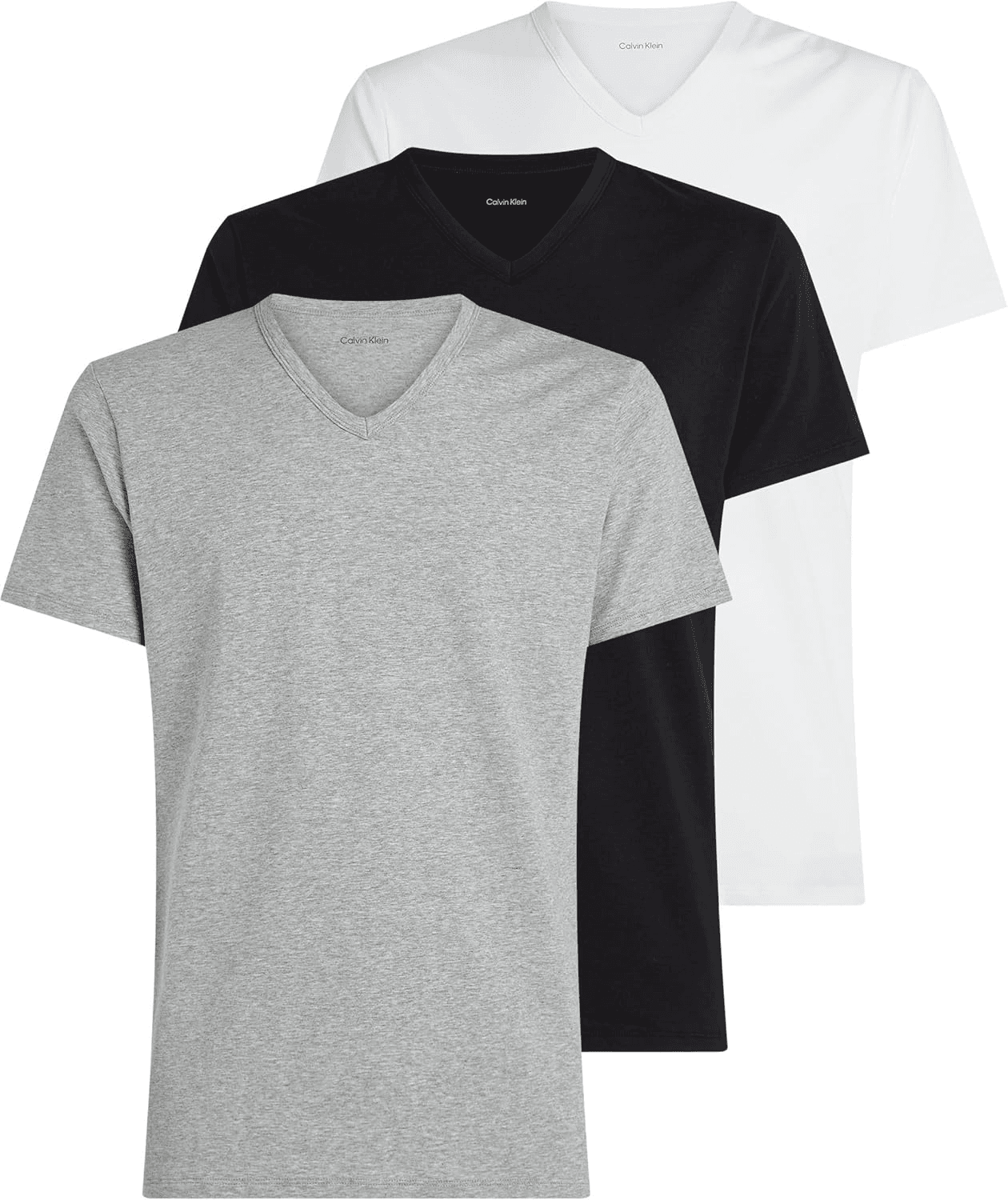 Calvin Klein ▫️ T-shirts de manga curta para homem, pack de 3 com gola em V