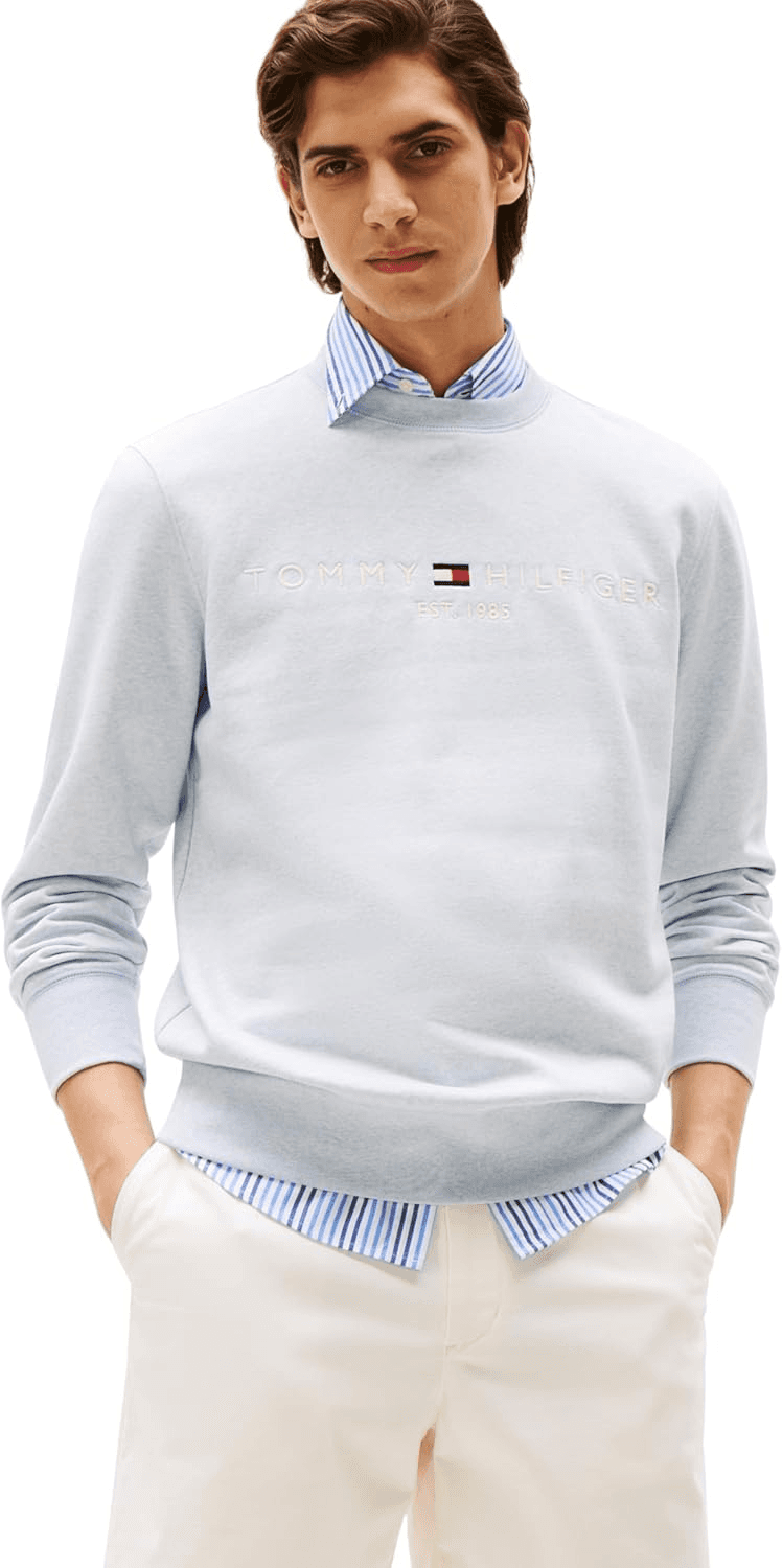 Tommy Hilfiger ▫️ Sweatshirt sem capuz com logótipo para homem