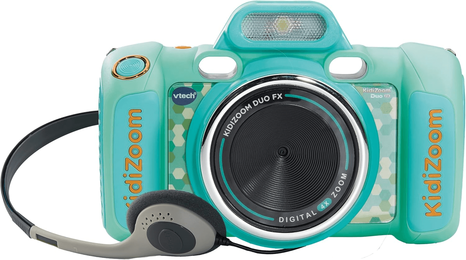 VTech ▫️ Kidizoom Duo FX Aquamarine, câmara fotográfica para crianças, selfie, vídeo, ecrã a cores, estúdio de banda desenhada, filtros e efeitos divertidos, prenda para crianças dos 4 aos 12 anos, versão ESP