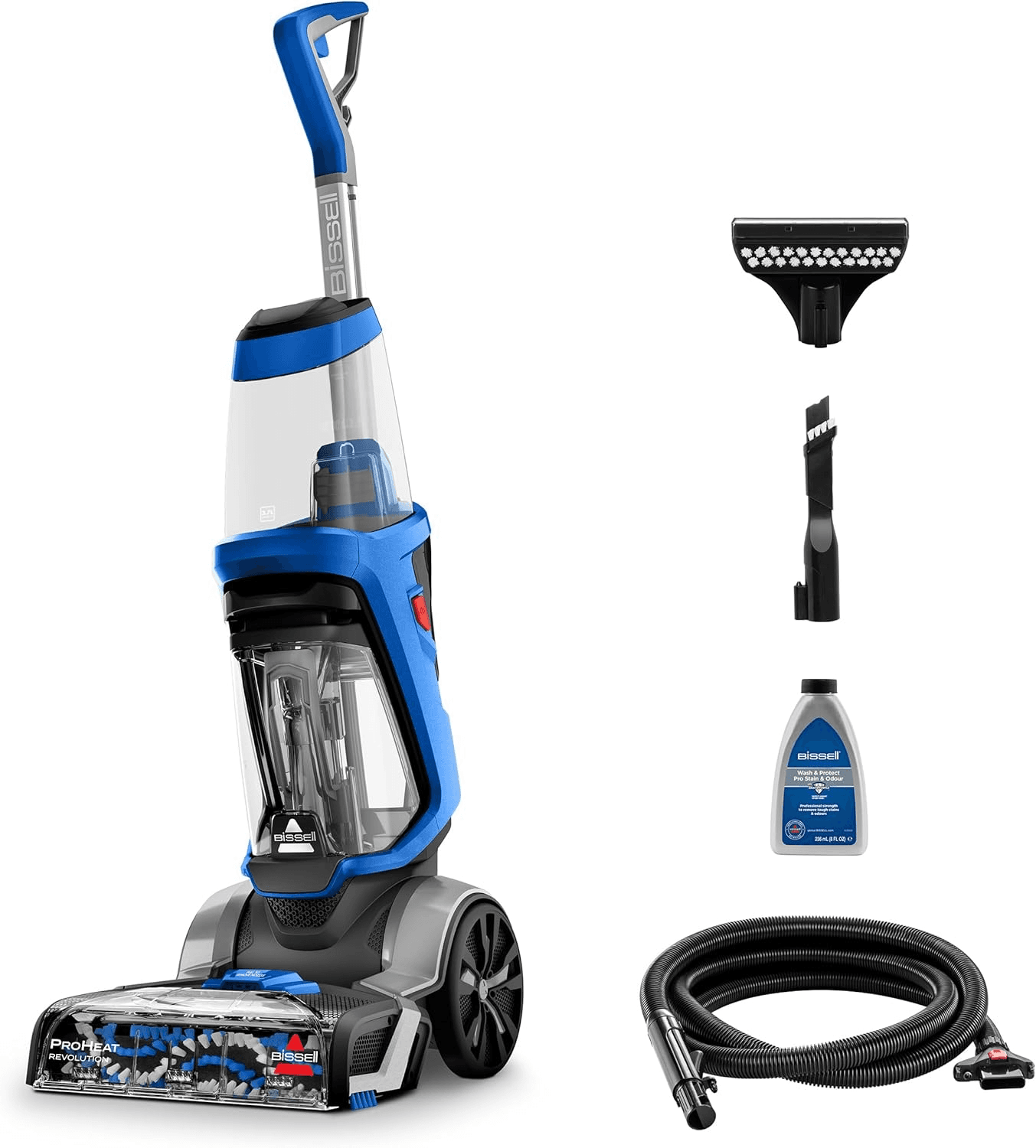 Bissell ▫️ ProHeat Revolution, Aspirador vertical de profundidade com três modos de limpeza, Aspirador de água para estofos e alcatifas, com fio, para alcatifas, escadas e estofos, 18582