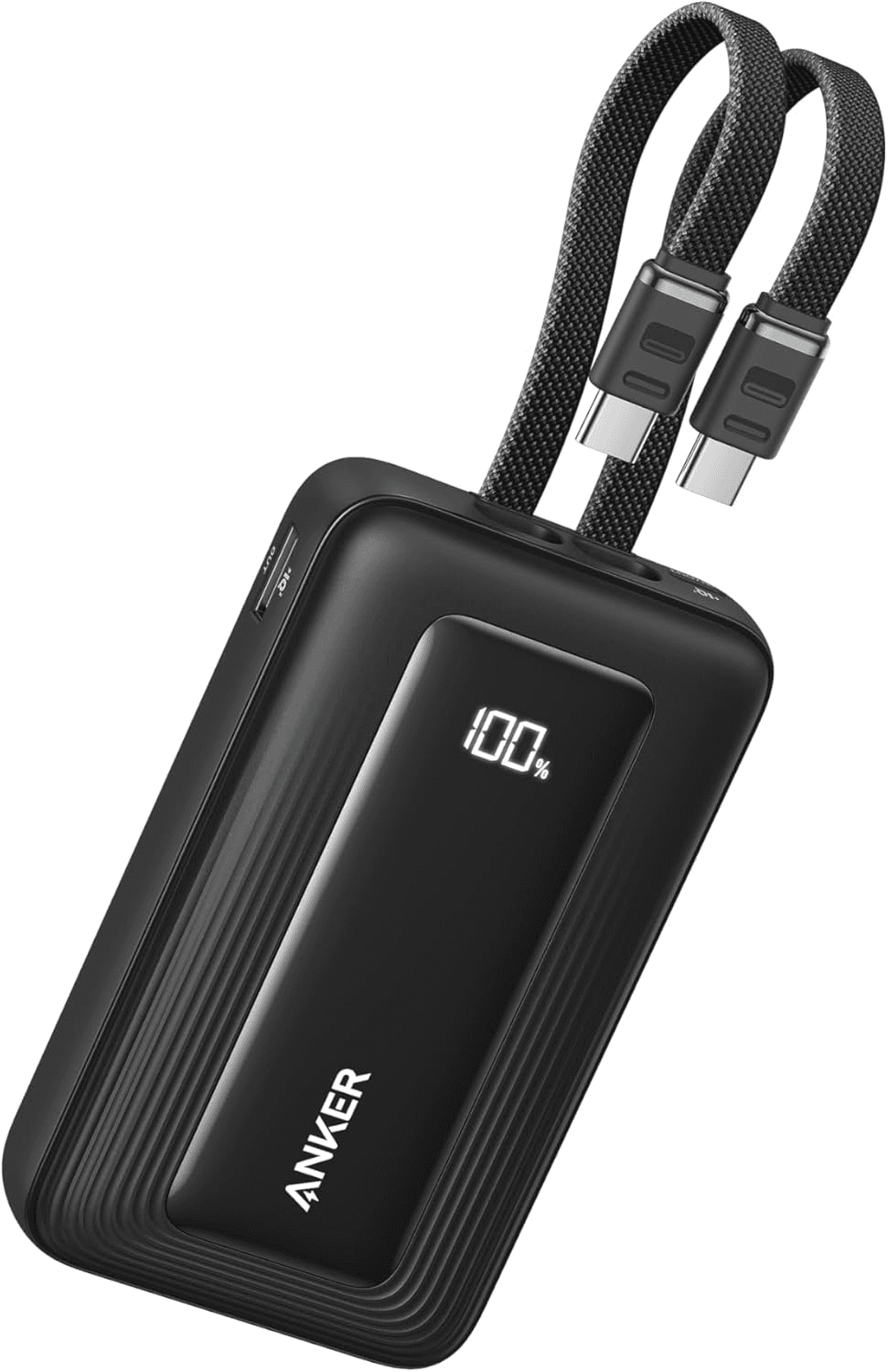 Anker ▫️ Zolo Power Bank, carregamento rápido máximo de 45 W, bateria externa de 20 000 mAh com dois cabos USB-C incorporados, 1 porta USB-C e 1 porta USB-A, para iPhone 17/16 Series, Samsung, MacBook, iPad e muito mais.