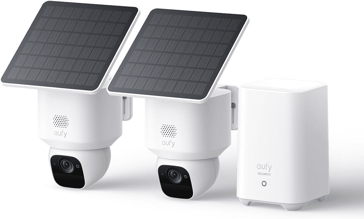 eufy Security ▫️ eufy eufyCamera Kamera, Solar, Kamera Überwachung Aussen, 360° Schwenk, KI-Tracking, 2K-Qualität, kabellos, eufy Sicherheitskamera Outdoor, mit Homebase