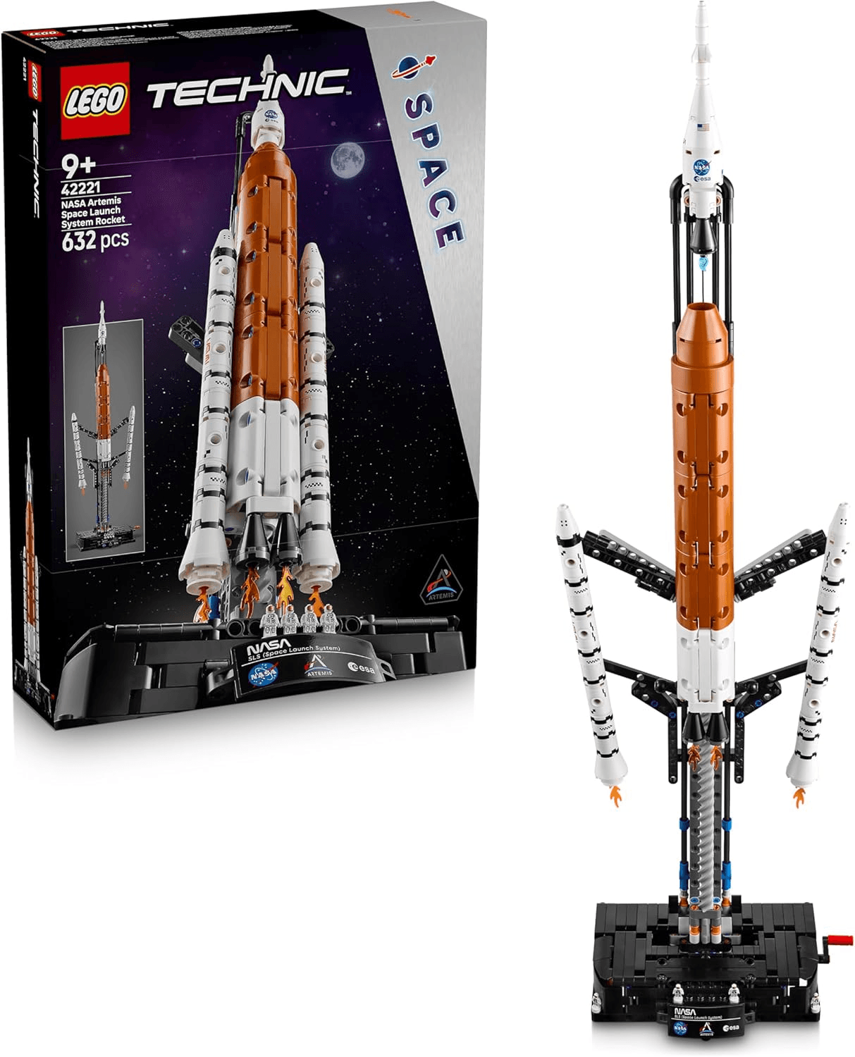 LEGO ▫️ Technic NASA Artemis Space Launch System Rocket - Foguetão Espacial de Brinquedo com 4 Astronautas e Função de Propulsão - Prenda para Rapazes e Raparigas a partir dos 9 anos - 42221