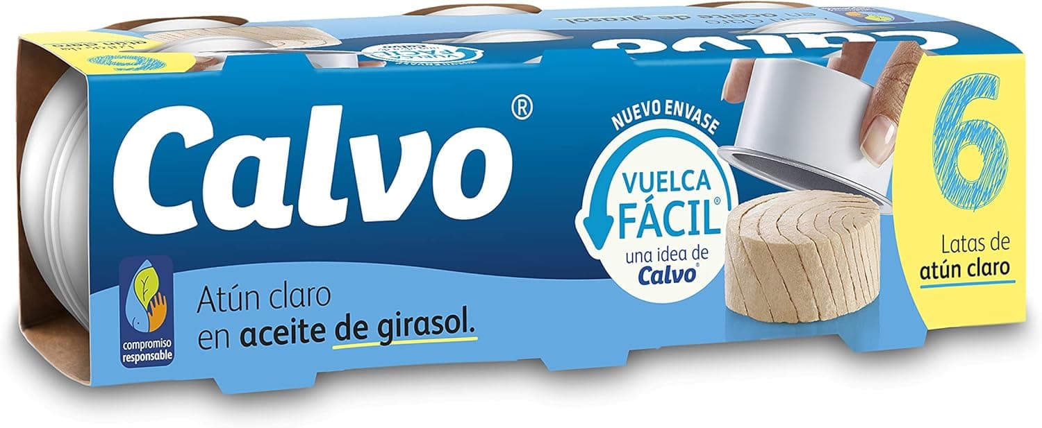 Calvo ▫️ Atum Light em Óleo de Girassol Pack6 x 65g
