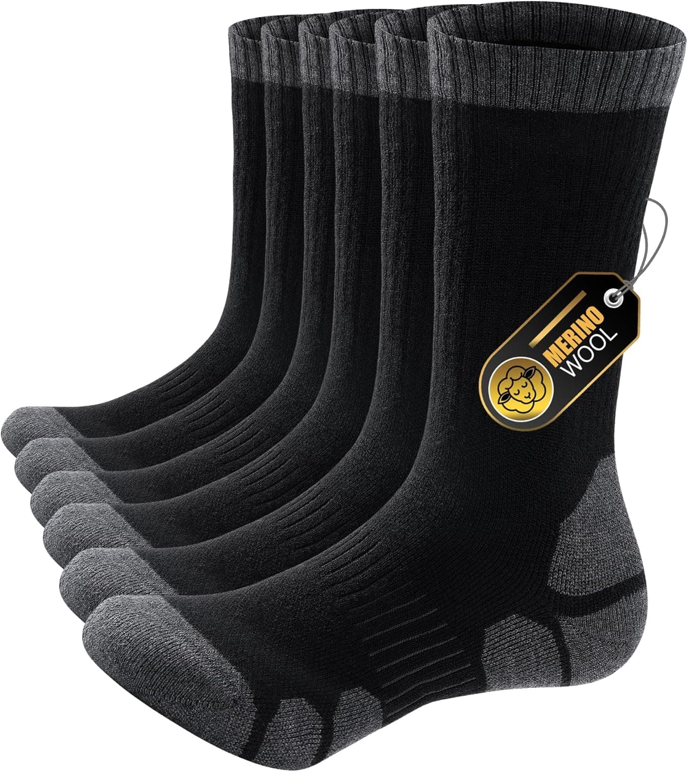 PULIOU ▫️ Meias térmicas de lã Merino para homem, para caminhadas, trekking, antibolhas, respiráveis, 3 pares