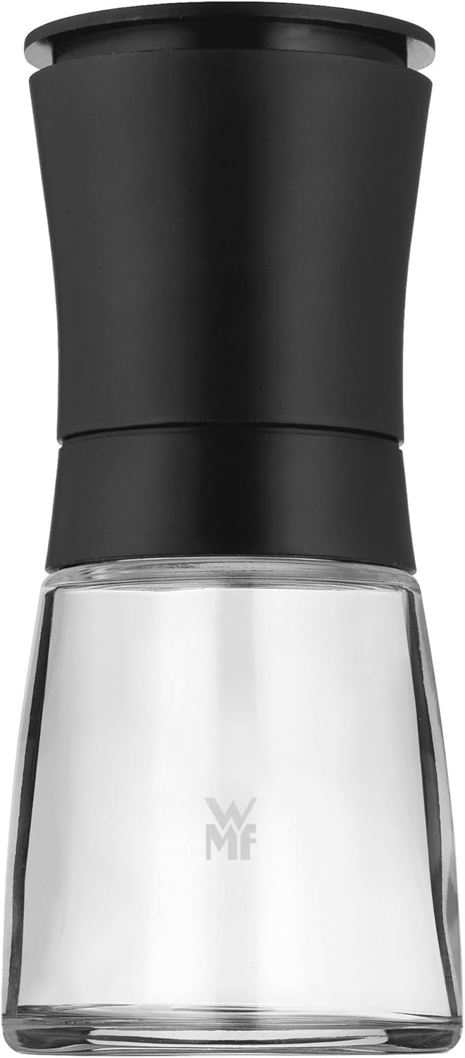 WMF ▫️ Trend - Moedor de especiarias em cerâmica, 14 cm, lavável na máquina de lavar louça, vidro, tampa preta