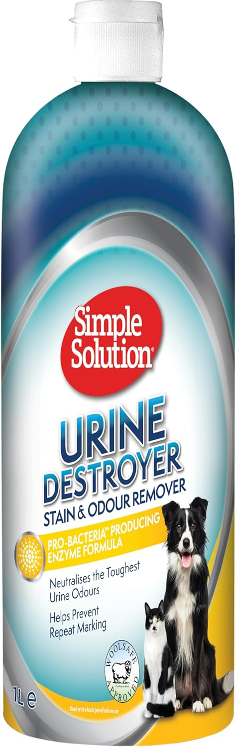 Simple Solution ▫️ Limpador Destruidor Enzimático, Removedor de Manchas e Odores de Animais de Estimação com Poder de Limpeza Pró-Bactérias, 1 L