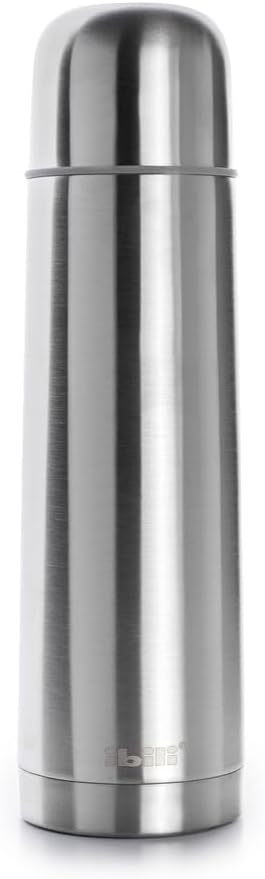 IBILI ▫️ Frasco para líquidos em aço inoxidável 500 ml, aço inoxidável, parede dupla