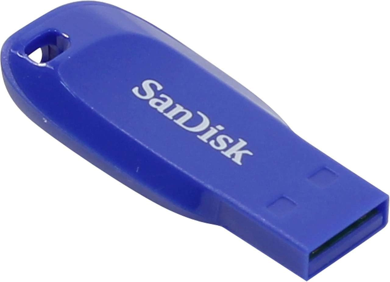 SanDisk ▫️ SDCZ50C-064G-B35BE Unidade Flash USB 2.0 Cruzer Blade de 64 GB - Azul elétrico