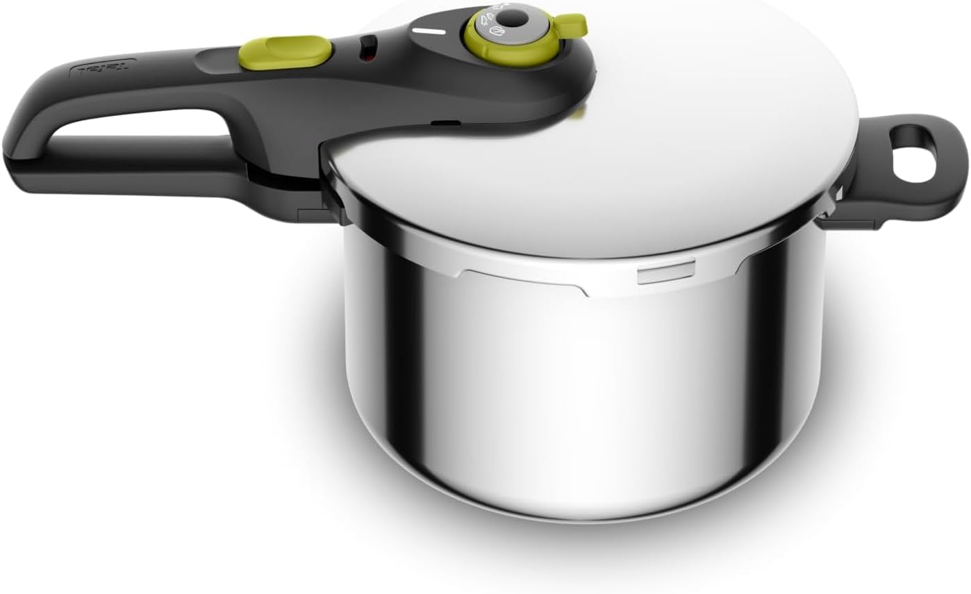 T-Fal ▫️ Tefal Secure 5 Neo - Panela de pressão de 6 L, poupança de energia até 50%, cozedura sob pressão, 2 programas, sistema de segurança de 5 pontos, adequada para todos os fogões, resistente à máquina de lavar louça