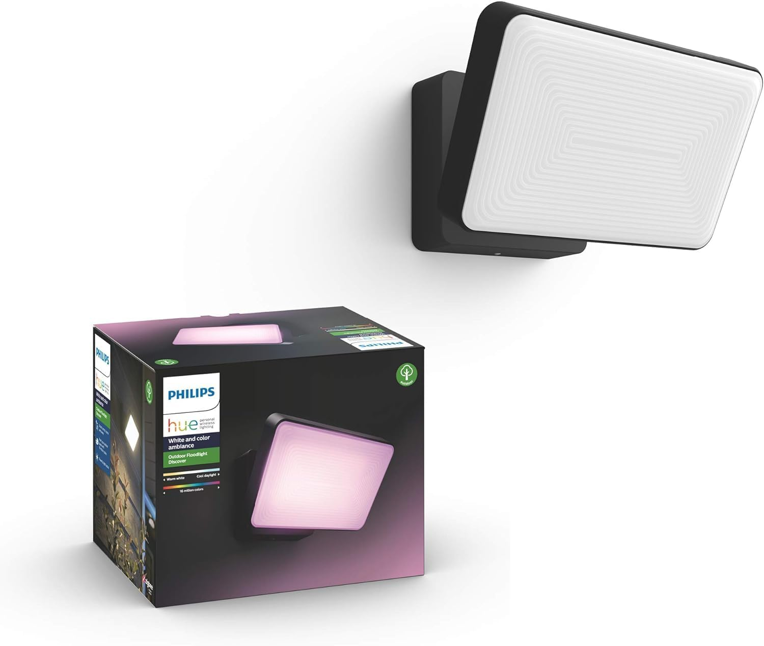Philips Hue ▫️ Discover LED Spotlight Projetor de exterior, luz branca e luzes coloridas, luz de exterior compatível com Amazon Alexa, Apple HomeKit e Google Assistant