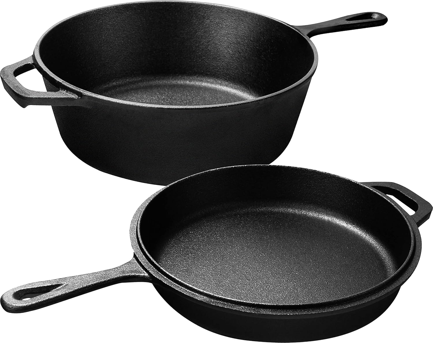 KICHLY ▫️ Forno holandês - Forno holandês duplo - Frigideira de ferro fundido para cozinhar e acampar, no exterior e no interior - 3L/3.2 Quart Kochset (2 em 1)