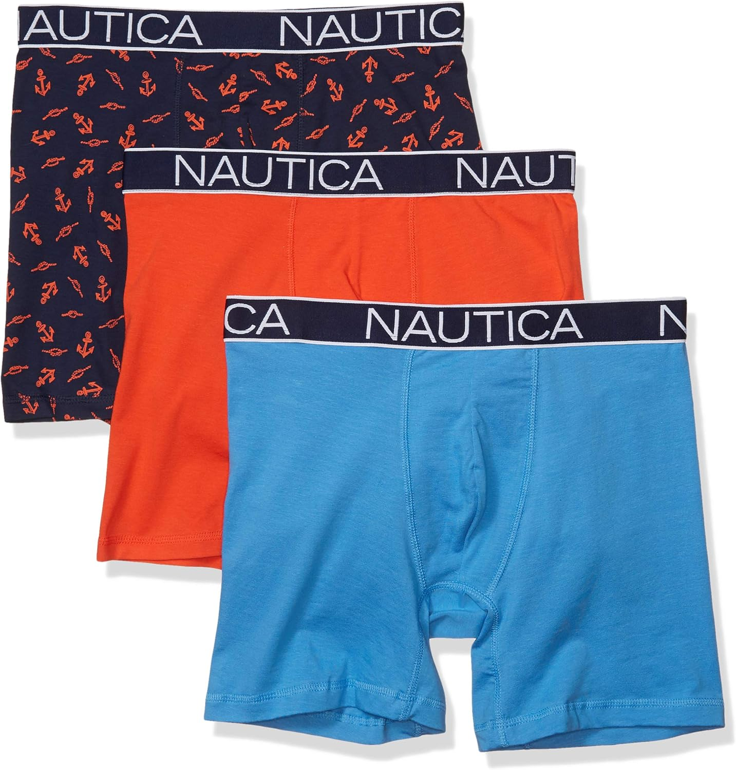 Nautica ▫️ 3-Pack Classic Underwear Cotton Stretch Boxer Brief Roupa interior para homem Roupa interior para homem (Conjunto de 3)