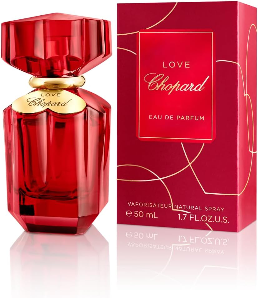 Chopard ▫️ Love 50 ml - Eau de Parfum para Mulher - Fragrância Floral Picante - Perfume com Notas Requintadas de Seis Tipos Diferentes de Rosa, Jasmim, Mandarina e Patchouli - Frasco de Cristal Vermelho