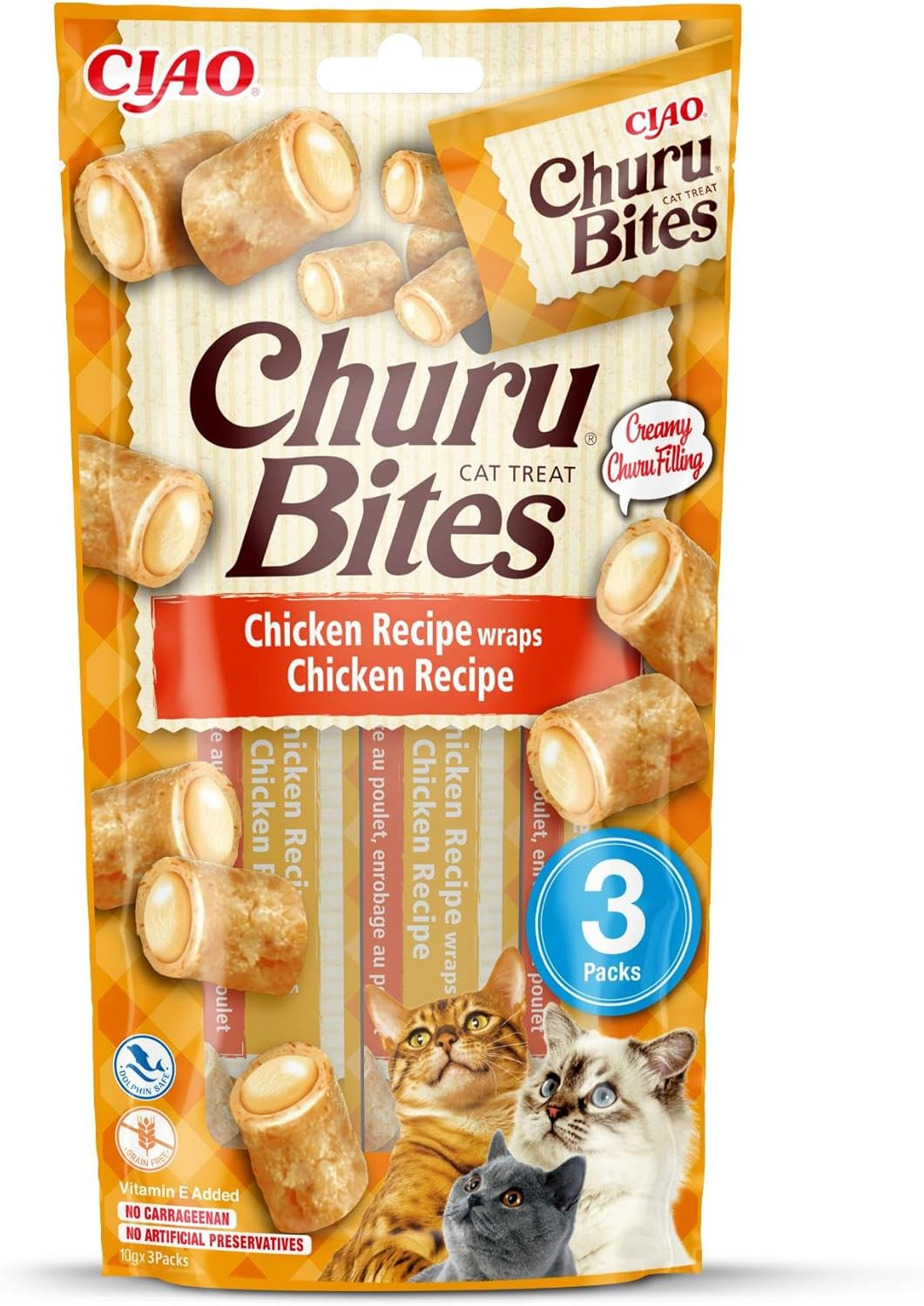 INABA ▫️ CHURU Cat Bites Receita Frango 3X 10GR