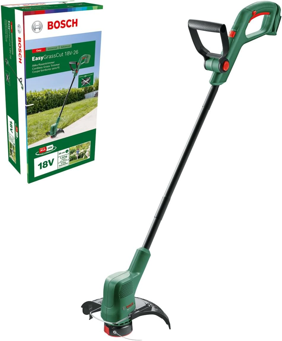 Bosch ▫️ Cortador de relva a bateria EasyGrassCut Professional 06008C1C04, sem bateria, sistema de 18 V, diâmetro de corte 26 cm, na caixa