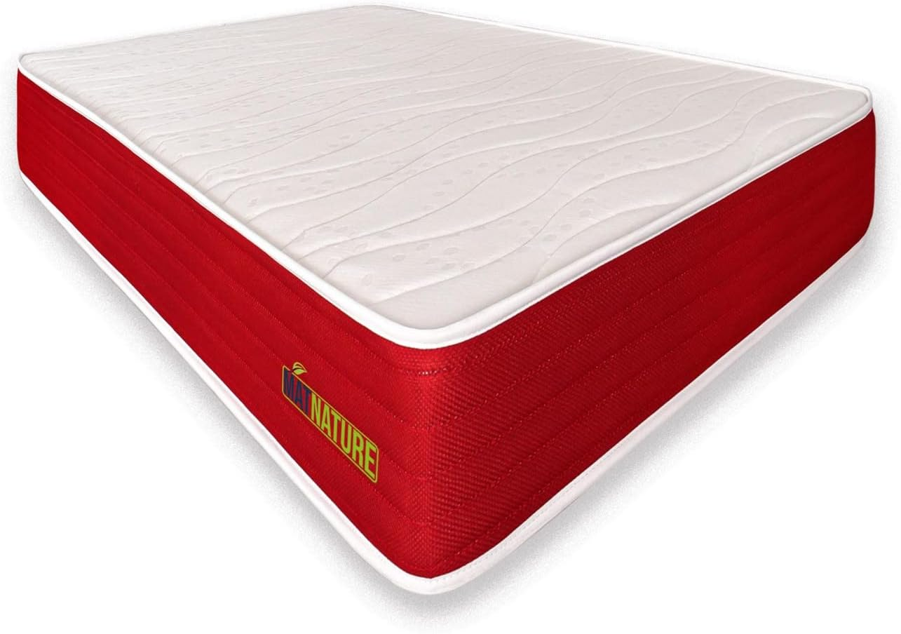 Matnature ▫️ EcoNature | Colchão Antibacteriano | Conforto de Alta Resiliência e Alta Densidade | Reversível inverno-verão | Anti-ácaros (150 x 200 cm)