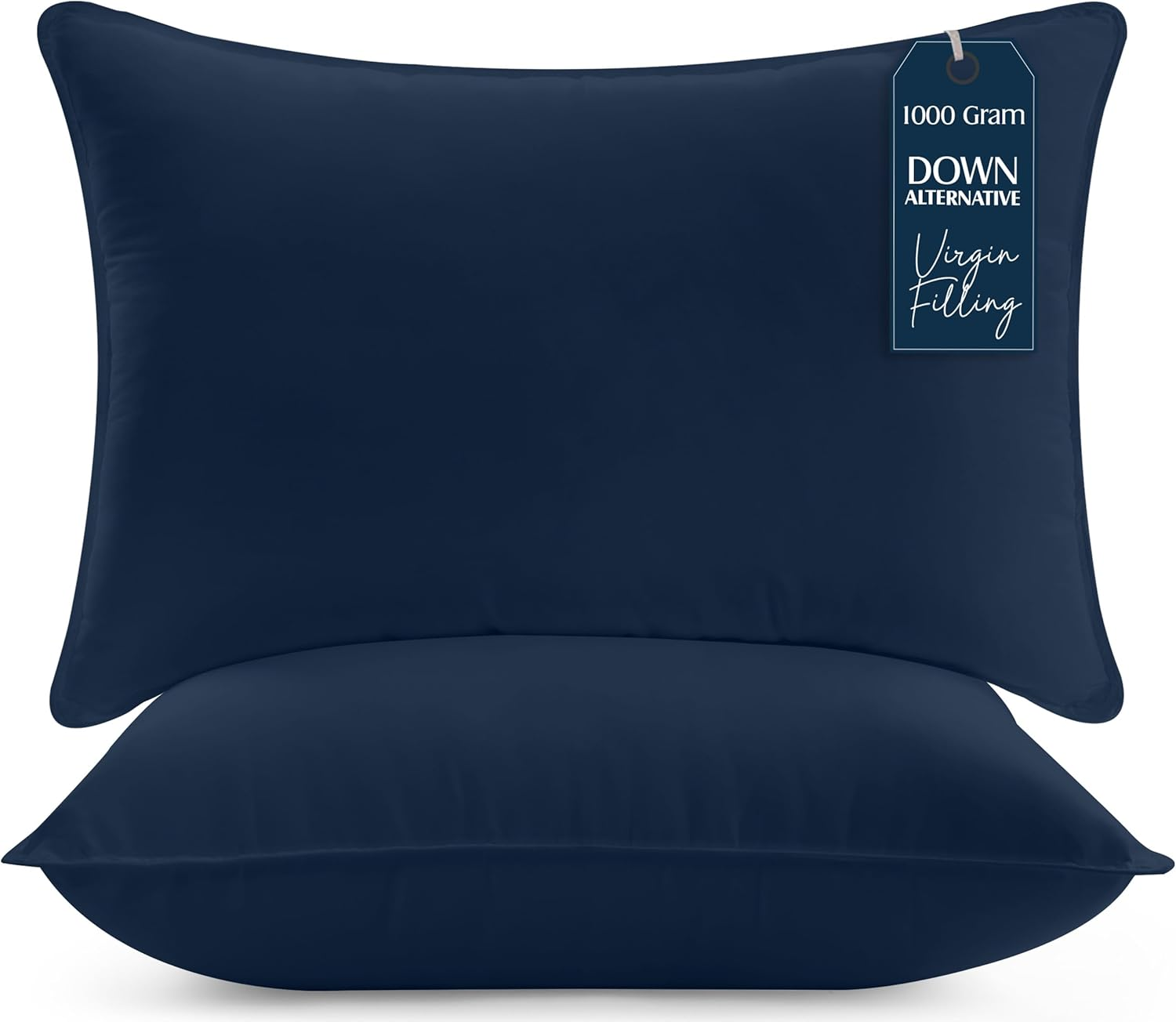 Utopia Bedding ▫️ Almofadas de cama Utopia (2 peças), almofadas de qualidade superior 50 x 70 cm, fibra oca de silicone virgem, almofadas macias e fáceis de cuidar (azul-marinho)