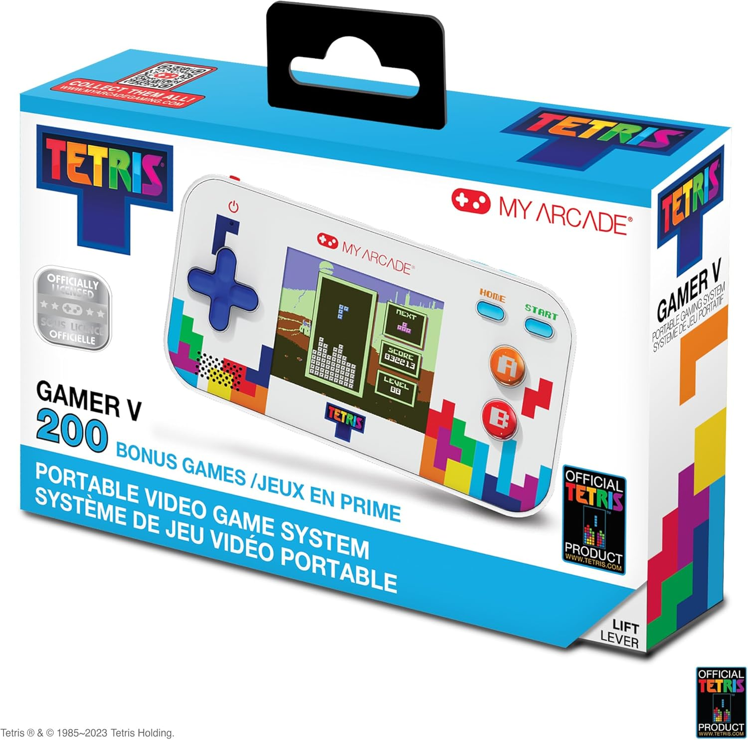MY ARCADE ▫️ Tetris Gamer V: Puzzle Games, jogo portátil oficialmente licenciado com 201 jogos, ecrã a cores de 2,5 polegadas, tamanho de bolso