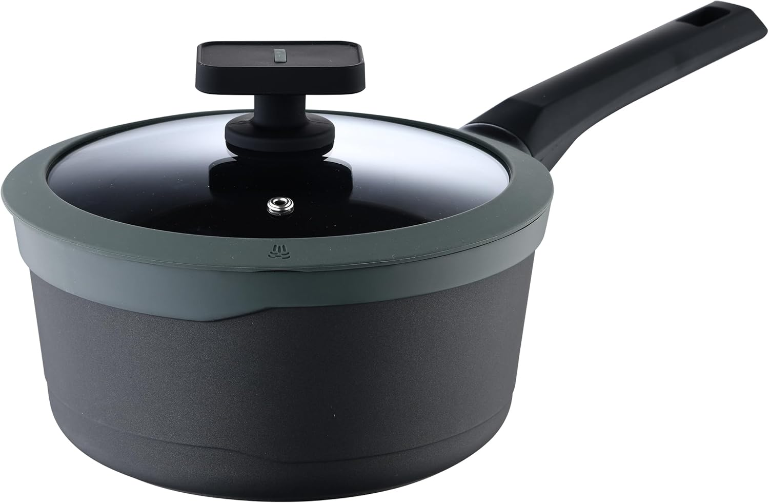 MasterPro ▫️ Gastro Reeco | Caçarola com tampa de 16 cm e 8 cm de altura | Indicador de temperatura | Alumínio fundido reciclado | Revestimento antiaderente | Pega de toque suave | Para todos os ambientes de cozedura | Para todos os tipos de fogões