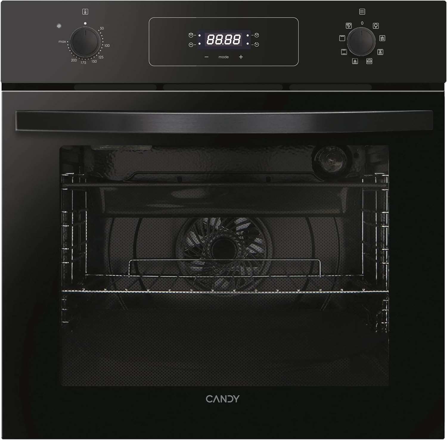 CANDY ▫️ Idea FIDCP N625 L, Forno multifunções, 70L, 2 tabuleiros e 1 grelha, ventoinha radial, limpeza aquactiva, convecção + ventoinha, 8 funções, comandos Push&Pull, porta de vidro duplo, preto