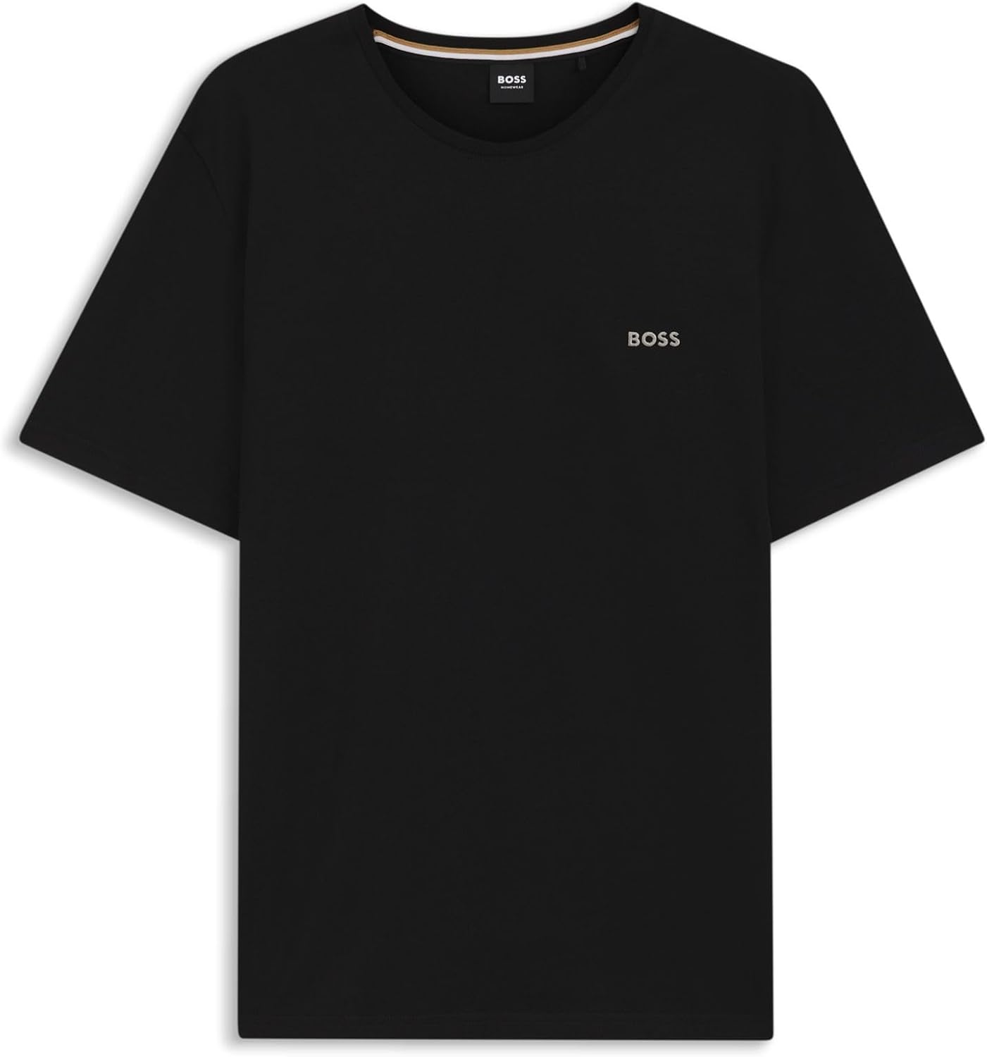 BOSS ▫️ T-shirt Mix&Match R Regular Fit em algodão elástico com logótipo bordado, preto1, XL