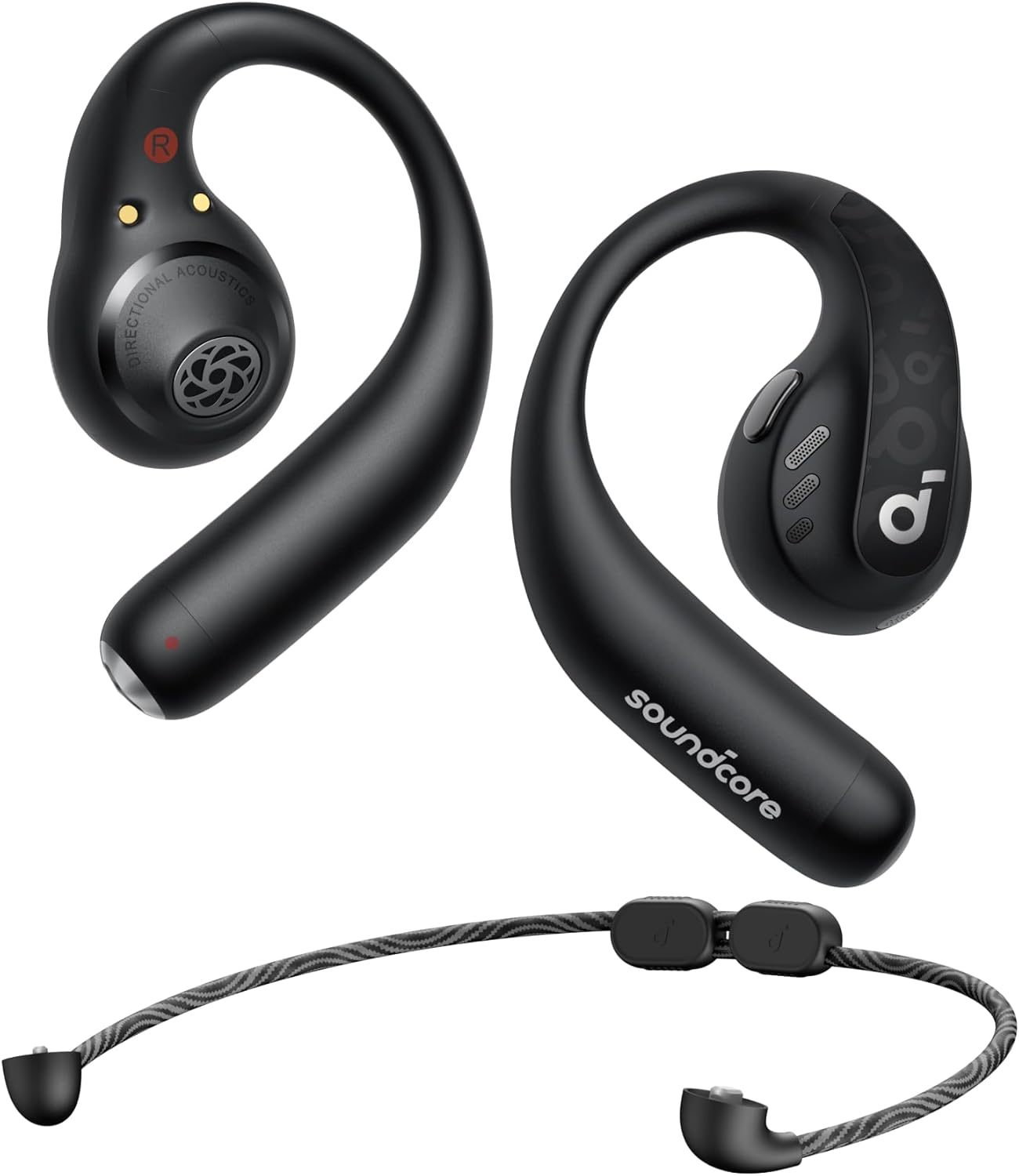 Soundcore ▫️ by Anker AeroFit Pro Auscultadores sem fios Bluetooth de condução aérea, muito confortáveis, ergonómicos, de ajuste seguro, som rico com LDAC, Bluetooth 5.3, IPX5, 46H, controlo com a aplicação