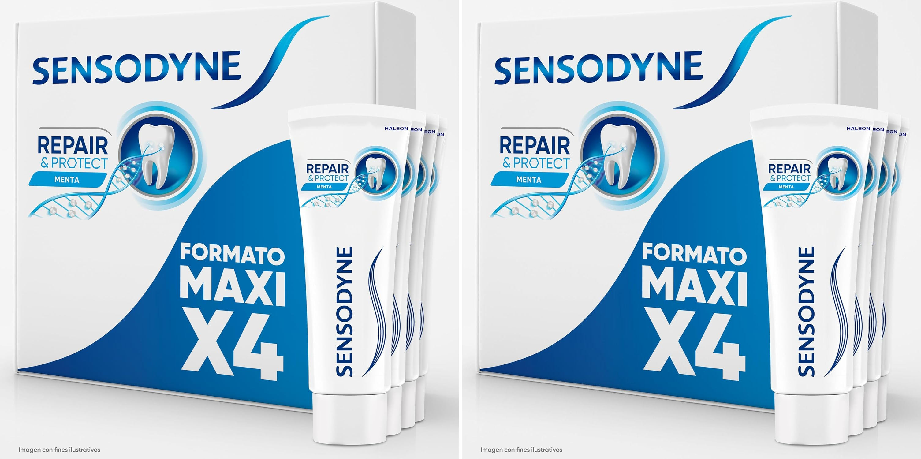 Sensodyne ▫️ Pasta de dentes Repair & Protect com sabor a menta, proteção e alívio da sensibilidade dentária, embalagem de 4x75ml