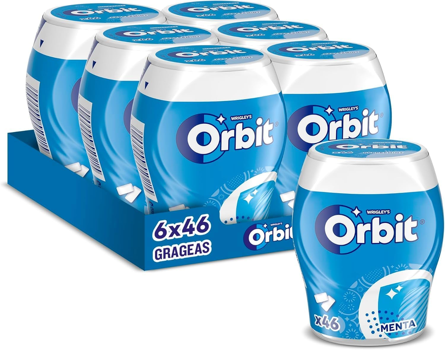 Orbit ▫️ Sugar Free Mint Flavour, Goma de mascar sem açúcar fresca, intensa e duradoura em Dagrees (6 x 46 gomas)