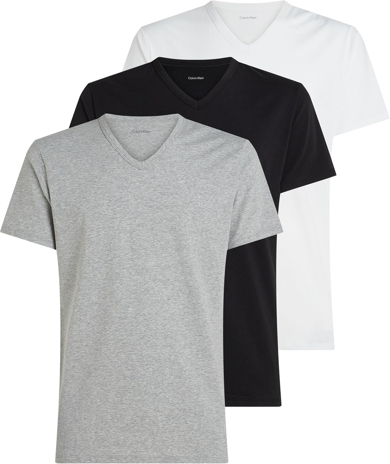 Calvin Klein ▫️ T-shirts de manga curta para homem, pack de 3 com gola em V