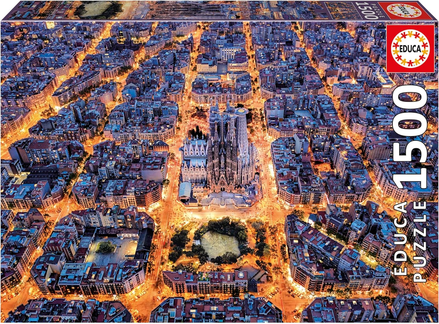 Educa ▫️ Puzzle de 1500 peças para adultos | Barcelona Eixample. Inclui cola para fixar o puzzle. Tamanho: 85 x 60 cm. A partir dos 14 anos (20285)