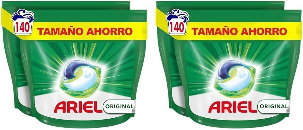 Ariel ▫️ All In 1 PODS, Detergente Líquido para Máquina de Lavar Roupa 140 Cápsulas Original Wash, 5 Acções,  (Embalagem de 2)