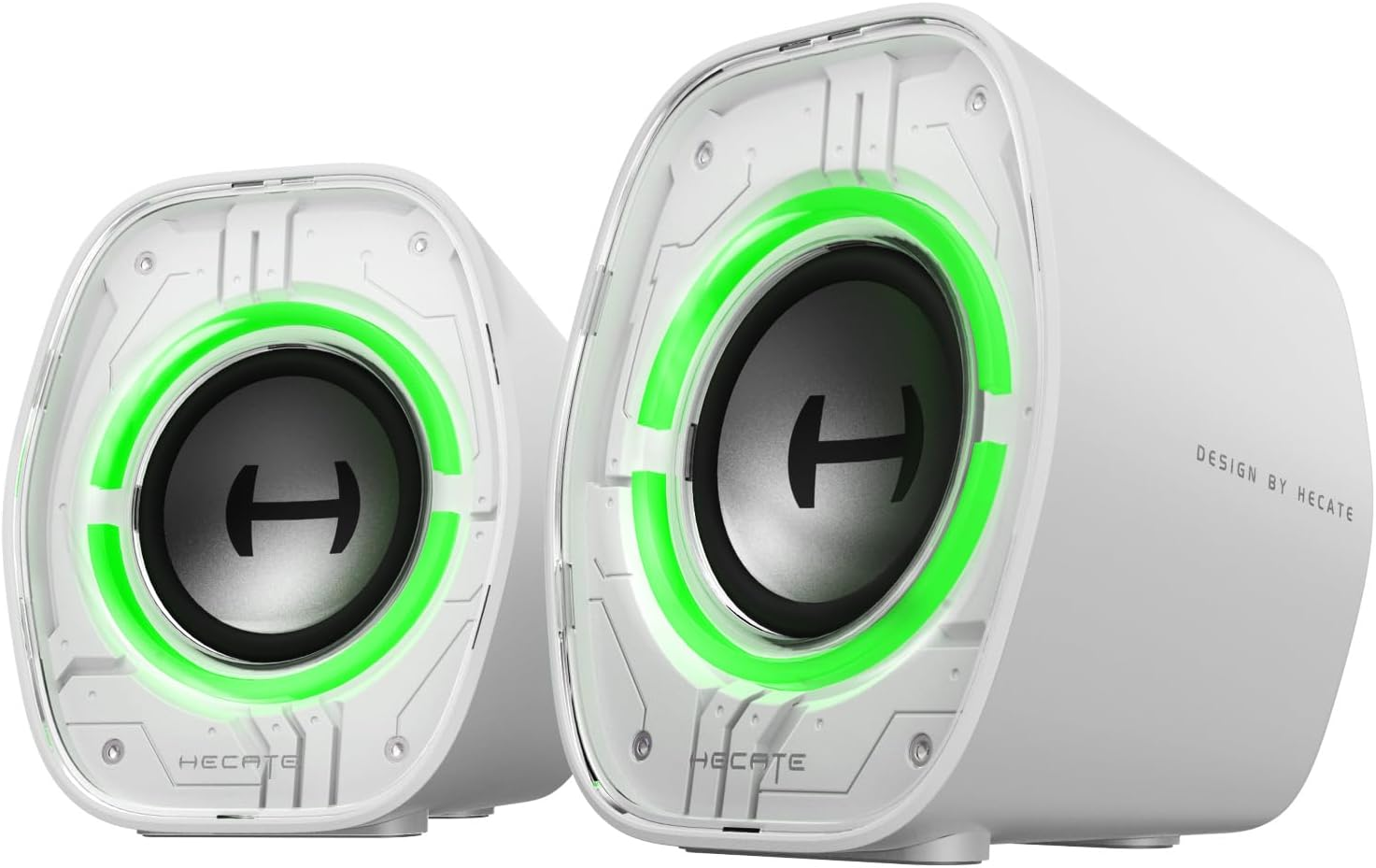 Edifier ▫️ G1000 II Colunas de computador para jogos de secretária, controlador de gama completa de 2,5" e graves melhorados, Bluetooth 5.4 com USB-C/AUX, 9 modos de iluminação RGB dinâmica (branco)