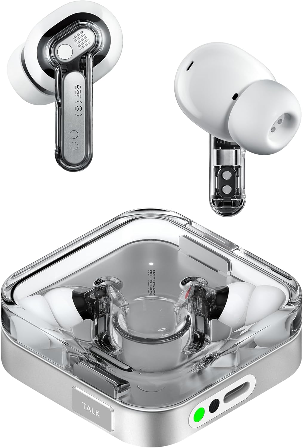 Nothing ▫️ Auscultadores sem fios Bluetooth com cancelamento de ruído adaptável em tempo real Ear (3) com áudio de alta resolução LDAC, super microfone, IP54, carregamento rápido e até 22 horas de autonomia da bateria - Branco