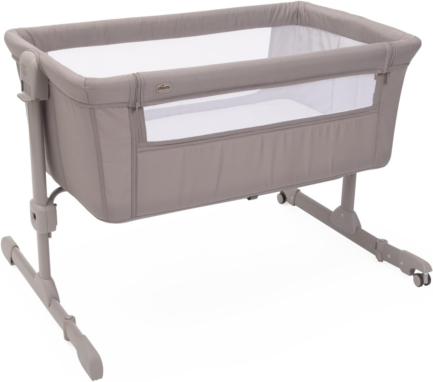 Chicco ▫️ Next2Me Essential Co-Sleeping Crib, berço para dormir em conjunto, compatível com diferentes camas, altura ajustável, boa circulação de ar, colchão e saco incluídos, 0-6 meses, bege